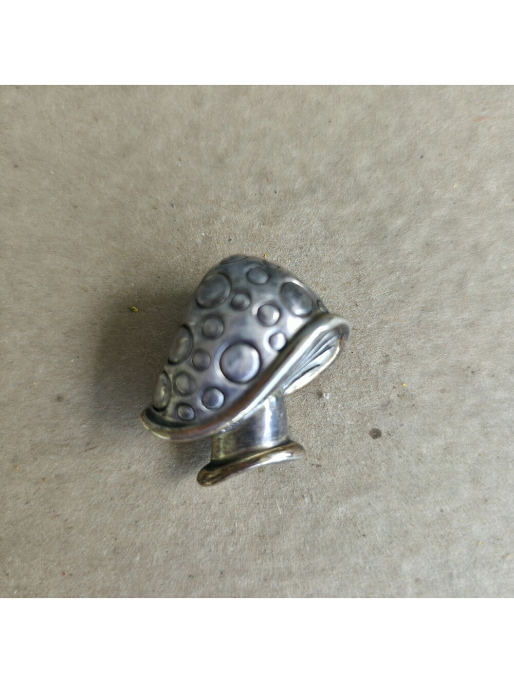 Vintage Signed MJ Marie Jennifer Mushroom Brooch Pendant Pin Whimsical Figural